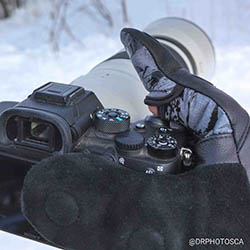 The Vallerret Tinden photography gloves are not hep but they are worth every dime.